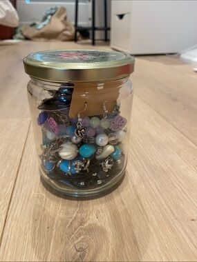 Mixed Bead and Charm Jewelry Lot in Turquoise, Purple, White
